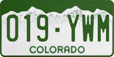 CO license plate 019YWM