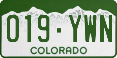 CO license plate 019YWN