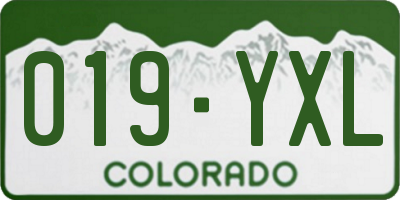 CO license plate 019YXL