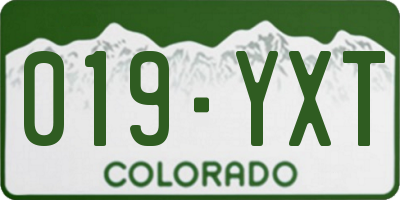 CO license plate 019YXT
