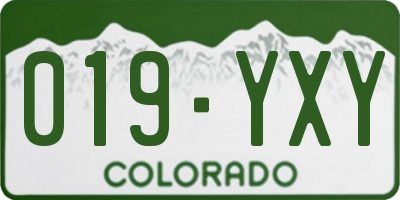 CO license plate 019YXY