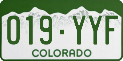 CO license plate 019YYF