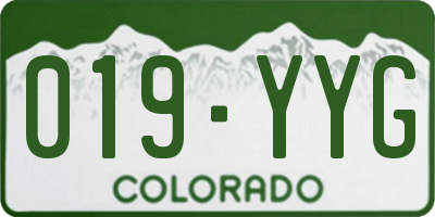 CO license plate 019YYG