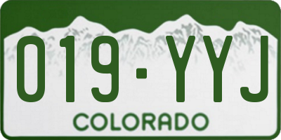 CO license plate 019YYJ