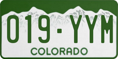 CO license plate 019YYM