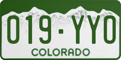 CO license plate 019YYO