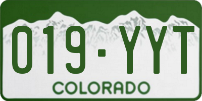 CO license plate 019YYT