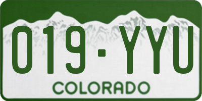 CO license plate 019YYU