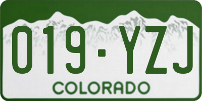 CO license plate 019YZJ