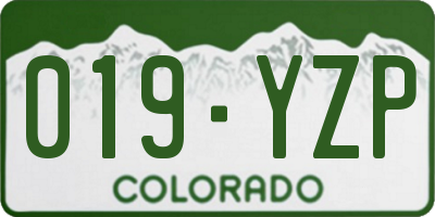 CO license plate 019YZP