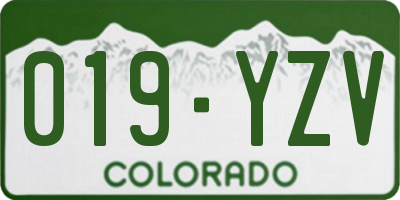CO license plate 019YZV