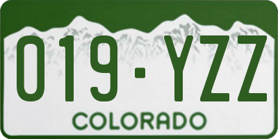 CO license plate 019YZZ