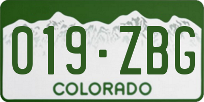 CO license plate 019ZBG