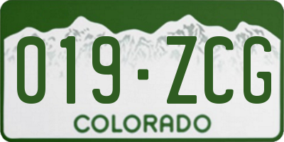 CO license plate 019ZCG