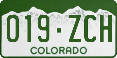 CO license plate 019ZCH