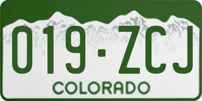 CO license plate 019ZCJ