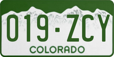 CO license plate 019ZCY