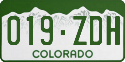 CO license plate 019ZDH