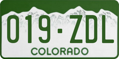 CO license plate 019ZDL