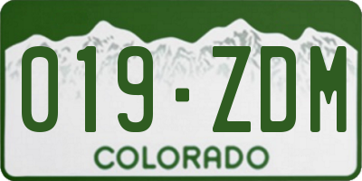 CO license plate 019ZDM