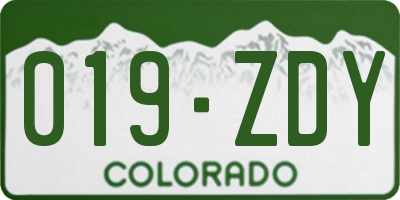 CO license plate 019ZDY