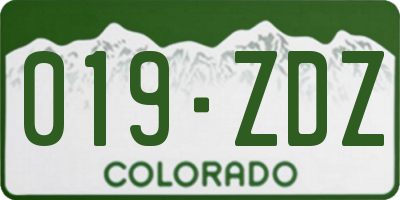 CO license plate 019ZDZ