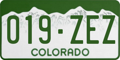 CO license plate 019ZEZ