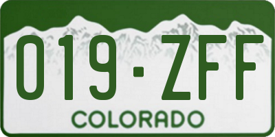 CO license plate 019ZFF