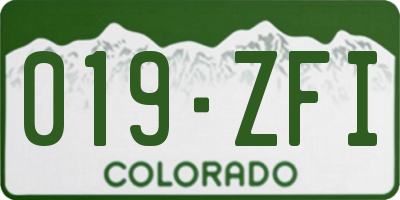 CO license plate 019ZFI