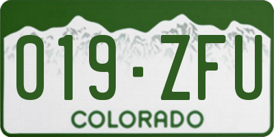 CO license plate 019ZFU