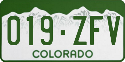 CO license plate 019ZFV