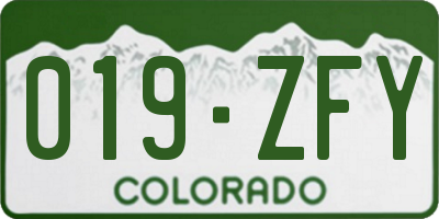 CO license plate 019ZFY