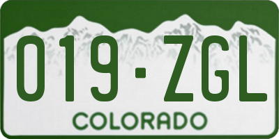 CO license plate 019ZGL