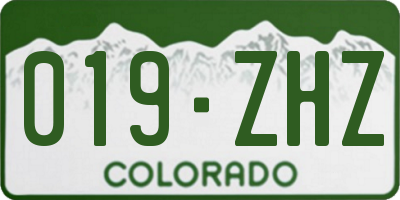 CO license plate 019ZHZ