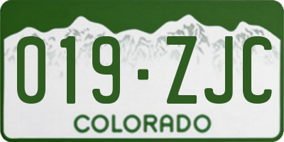 CO license plate 019ZJC