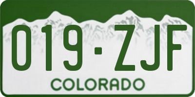 CO license plate 019ZJF