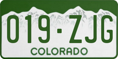 CO license plate 019ZJG