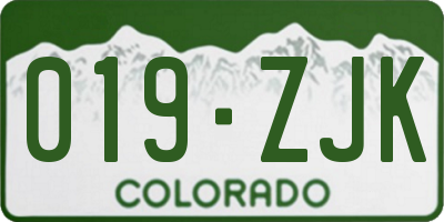 CO license plate 019ZJK