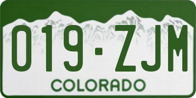 CO license plate 019ZJM