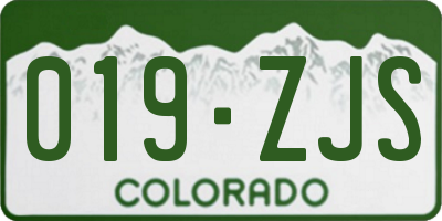 CO license plate 019ZJS