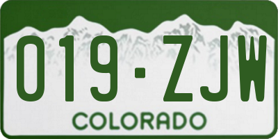 CO license plate 019ZJW
