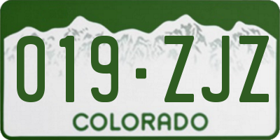CO license plate 019ZJZ
