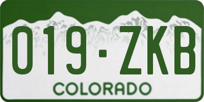 CO license plate 019ZKB