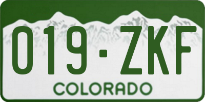 CO license plate 019ZKF