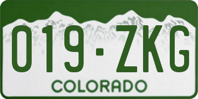 CO license plate 019ZKG