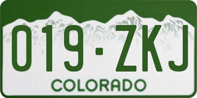 CO license plate 019ZKJ