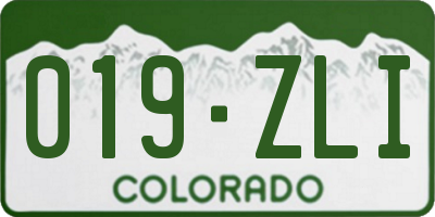 CO license plate 019ZLI
