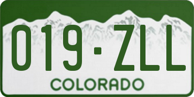 CO license plate 019ZLL