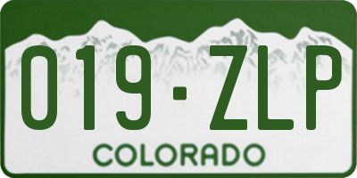 CO license plate 019ZLP
