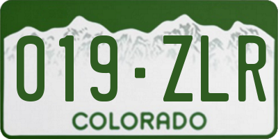 CO license plate 019ZLR